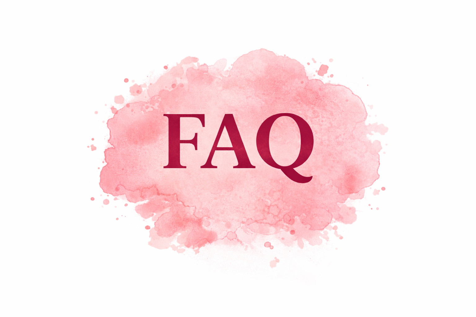 FAQ sur fond aquarelle rose